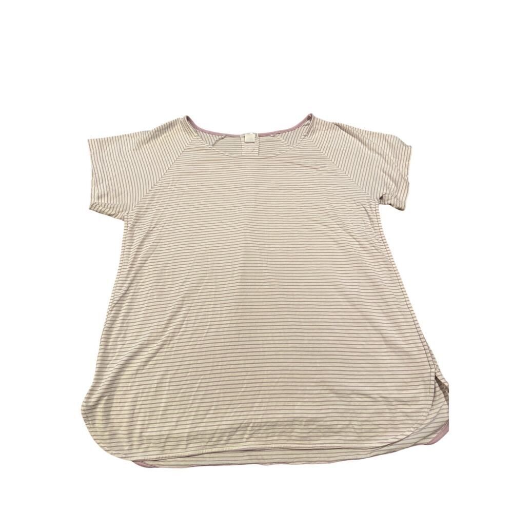 Lake Purple Striped Short Sleeve Pajama Top Sz. M — image 2 of 4
